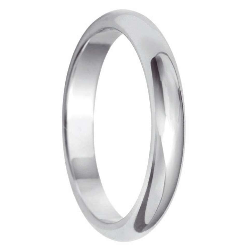 2.5mm D Shape Medium Wedding Ring in 18ct White Gold | The Wedding ...