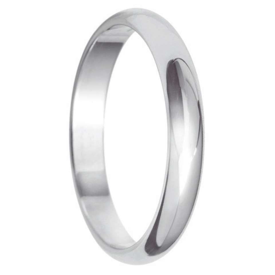 3mm D Shape Medium Wedding Ring in Platinum | The Wedding Rings Co.