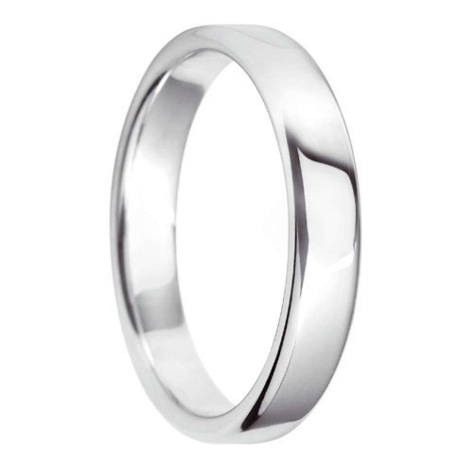 4mm Court Shape Light Wedding Ring in Platinum | The Wedding Rings Co.