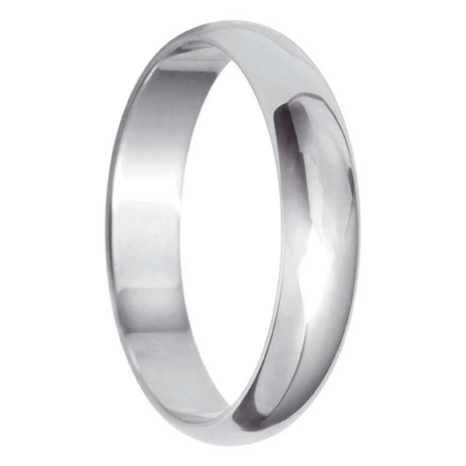 4mm D Shape Medium Wedding Ring in 9ct White Gold | The Wedding Rings Co.
