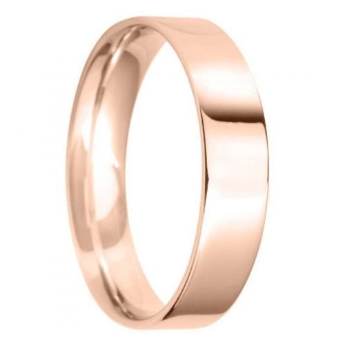 5mm Flat Court Light Wedding Ring in 9ct Rose Gold